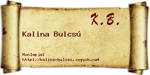 Kalina Bulcsú névjegykártya